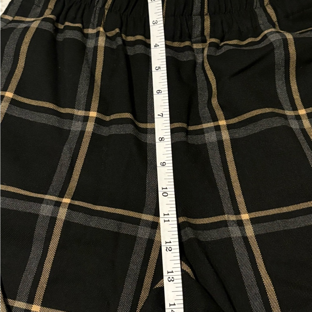 Zara Black Check pants Size Xs with turn-up hems Fall Winter Work Attire Casual - Picture 5 of 6